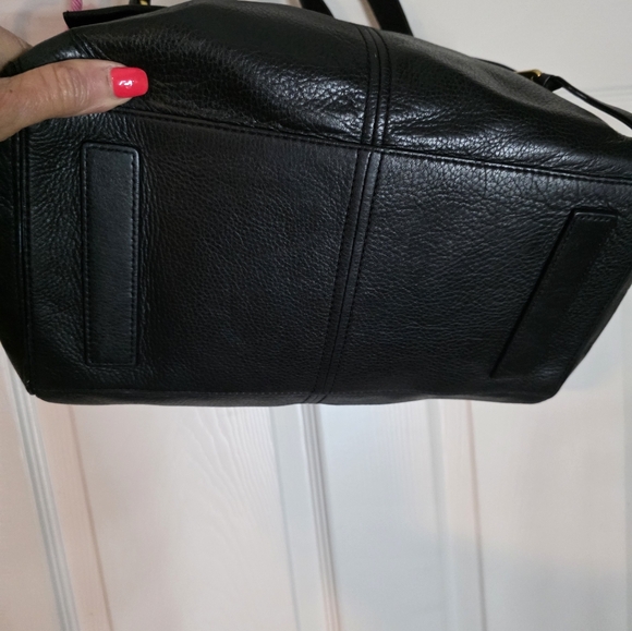 Cole Haan Black Leather Bag with Gold Accents - Picture 5 of 14